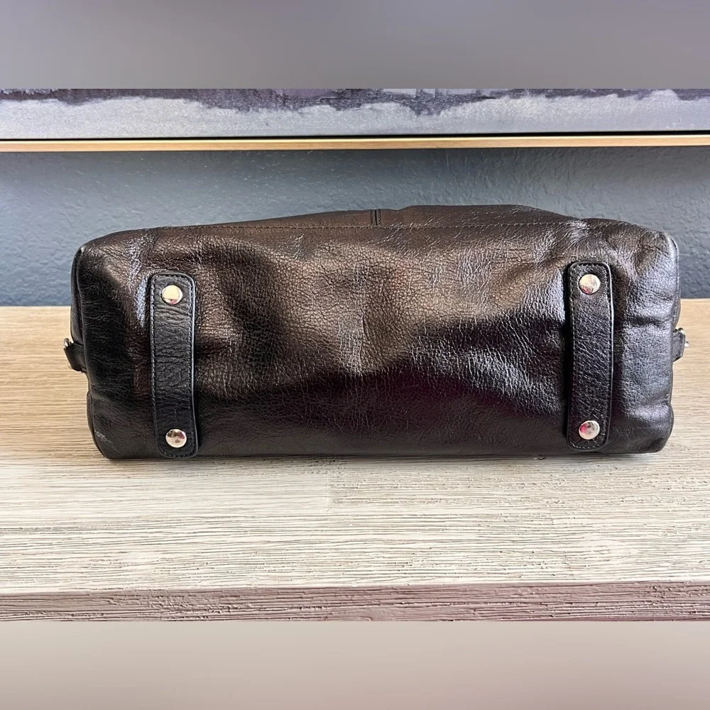 Coach Shiny Black Leather Satchel - Picture 7 of 10